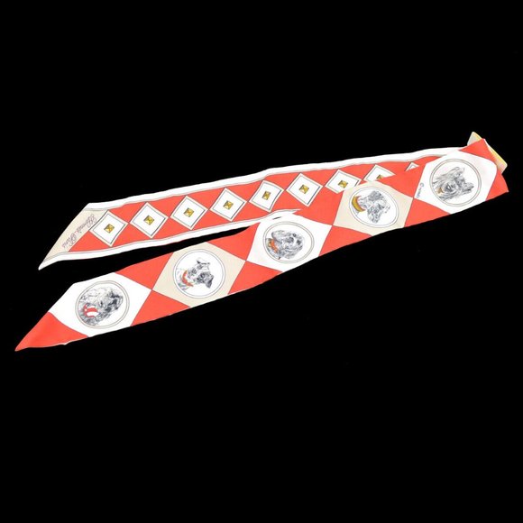 Auth HERMES Colliers et chiens Twilly Scarf Stole Bag Handle Accessories - Picture 12 of 12